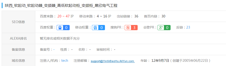 软启动器网站优化案例